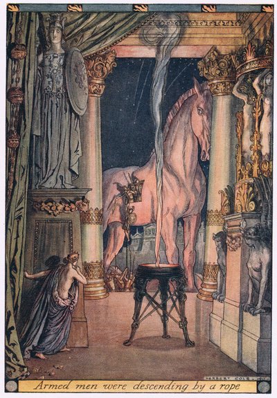 Armed Men were Descending by a Rope by Herbert Cole